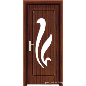 Puerta de madera de PVC con vidrio (WX-PW-154)